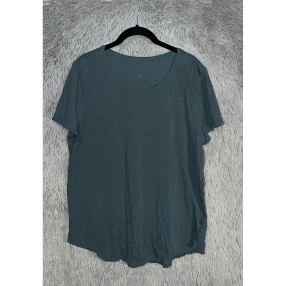 Lululemon Crew Neck T Shirt Dark Teal Short Sleeve Athleisure Top Womens 8 - Picture 1 of 2